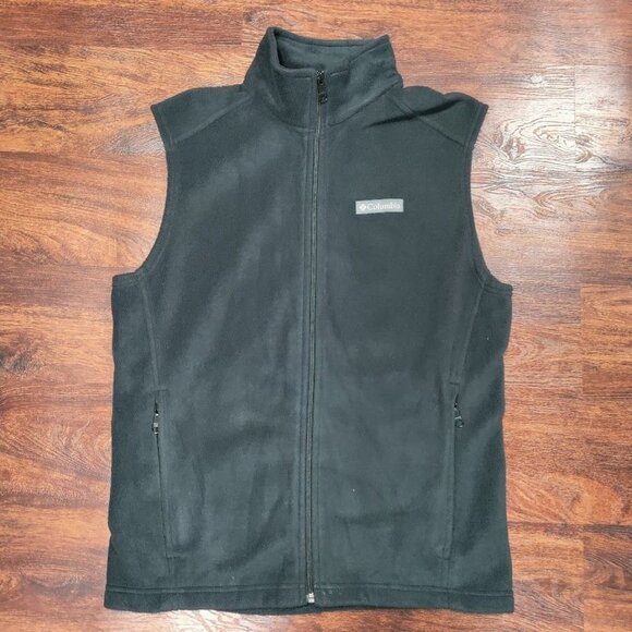 Columbia Sleeveless Full Zip Fleece Mountain Vest Grill / Black Men's Size M - Picture 2 of 7
